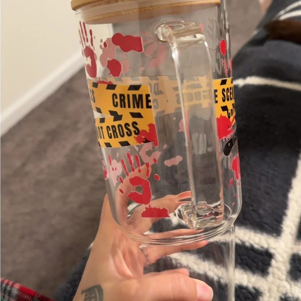 40oz True Crime Junkie Glass Mug NO STRAW